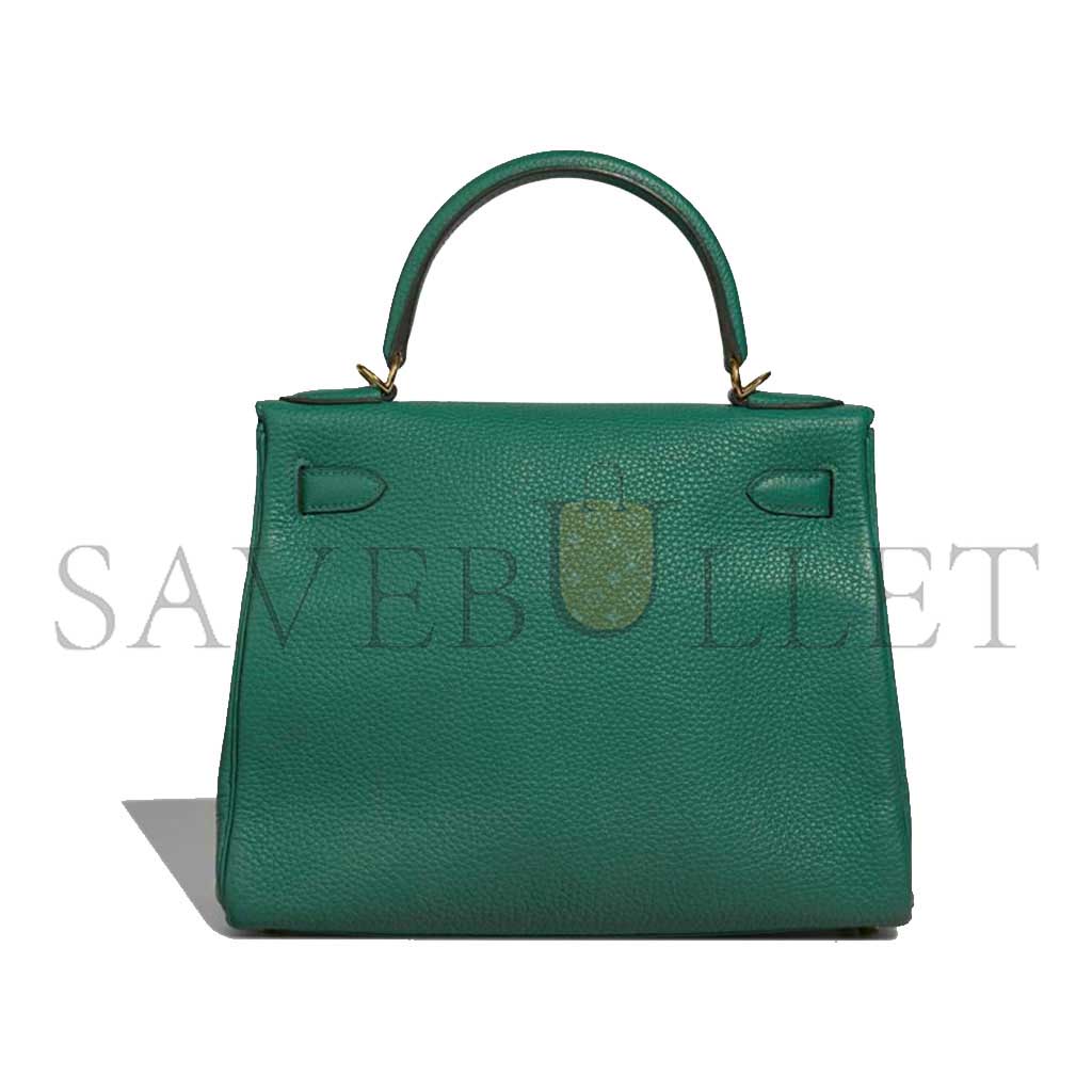 HERMÈS MASTER KELLY 25 MALACHITE GREEN GOLD BUCKLE (25*17*7cm)
